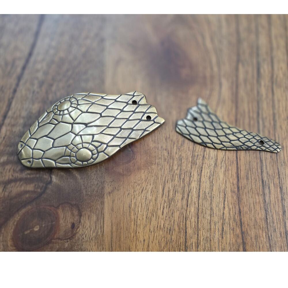 VTG 4" Oversized Snake Head Tail Front Clasp Belt Buckle Parts Reptile Scales